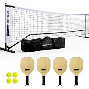Franklin Sports Portable Pickleball Net Starter Set Official Size Net with (4) Wooden Paddles + (4) X-40 Outdoor Balls Franklin Sports Portable Pickleball Net Starter Set Official Size Net with (4) Wooden Paddles + (4) X-40 Outdoor Balls