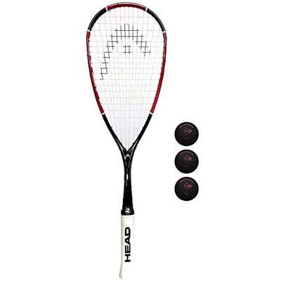 Racketworld Head Nano Ti 110 Squash Racket & 3 Squash Balls Racketworld Head Nano Ti 110 Squash Racket & 3 Squash Balls