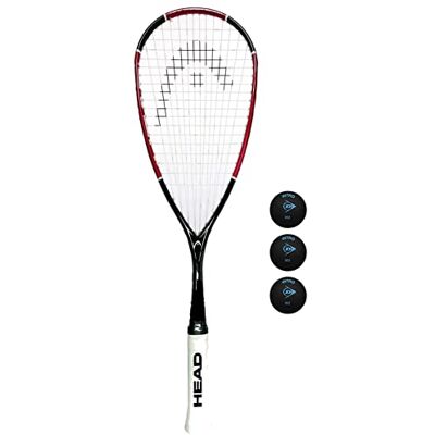 Racketworld Head Nano Ti 110 Squash Racket & 3 Squash Balls Racketworld Head Nano Ti 110 Squash Racket & 3 Squash Balls