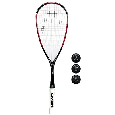 Racketworld Head Nano Ti 110 Squash Racket & 3 Squash Balls Racketworld Head Nano Ti 110 Squash Racket & 3 Squash Balls