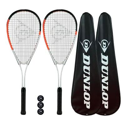 Racketworld Dunlop Hyper Tour Squash Racket Twin Pack, inc Protective Cover & 3 Squash Balls Racketworld Dunlop Hyper Tour Squash Racket Twin Pack, inc Protective Cover & 3 Squash Balls