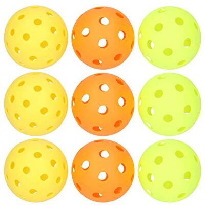 Boaby 9pcs Pickleball Set, 40&26 Holes Holes Polyethylene Indoor Outdoor Practice PE Pickle Balls, Durable and Consistent Bounce (Yellow+Orange+Green) Boaby 9pcs Pickleball Set, 40&26 Holes Holes Polyethylene Indoor Outdoor Practice PE Pickle Balls, Durable and Consistent Bounce (Yellow+Orange+Green)