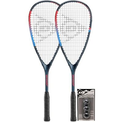 Racketworld Dunlop Blaze Pro Twin Pack Squash Racket Set, inc 3 Squash Balls Racketworld Dunlop Blaze Pro Twin Pack Squash Racket Set, inc 3 Squash Balls