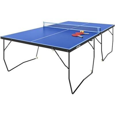 SPORTNOW - 9FT Folding Table Tennis Table - Blue SPORTNOW - 9FT Folding Table Tennis Table - Blue