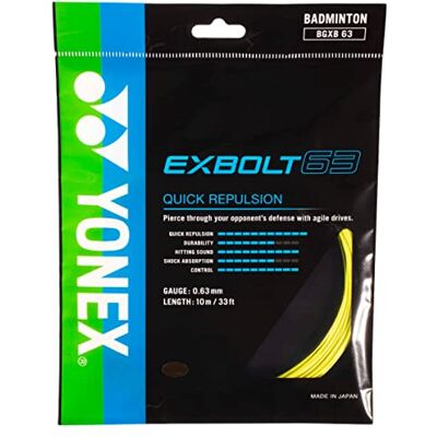 YONEX EXBOLT 63 Badminton String Set BGXB63 (10M) (YELLOW) YONEX EXBOLT 63 Badminton String Set BGXB63 (10M) (YELLOW)