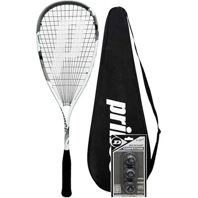 Prince Pro Sovereign 650 Squash Racket + 3 Squash Balls + Bag Prince Pro Sovereign 650 Squash Racket + 3 Squash Balls + Bag