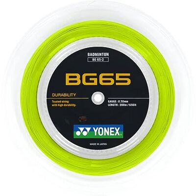 YONEX Yellow BG 65 200M Unisex Adult, One Size YONEX Yellow BG 65 200M Unisex Adult, One Size