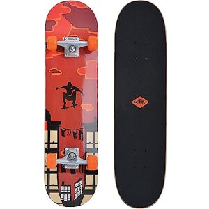 Schildkröt Skateboard Kicker 31'', with Excellent Beginner Features, Concave Deck with Double Kick and Grip Tape, ABEC5 Bearings, Design: Red Parkour, 510602 Schildkröt Skateboard Kicker 31'', with Excellent Beginner Features, Concave Deck with Double Kick and Grip Tape, ABEC5 Bearings, Design: Red Parkour, 510602
