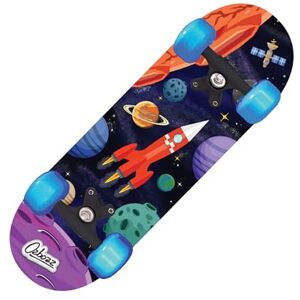 Ozbozz SPACE SKATEBOARD WITH FLASHING WHEELS- 17 INCH-Wheels Light Up When Moving, Assorted Designs and Colours Ozbozz SPACE SKATEBOARD WITH FLASHING WHEELS- 17 INCH-Wheels Light Up When Moving, Assorted Designs and Colours