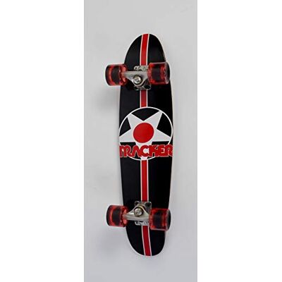 Tracker Trucks Cruizeline Cruiser Skate with Clear Red Star Wheel, 7.5 x 27.5 Inches Tracker Trucks Cruizeline Cruiser Skate with Clear Red Star Wheel, 7.5 x 27.5 Inches
