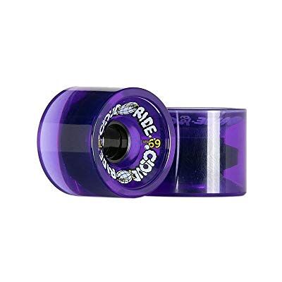 Cloud Ride! Wheels Cruiser 69mm 78A Longboard Wheels, Clear Purple Cloud Ride! Wheels Cruiser 69mm 78A Longboard Wheels, Clear Purple