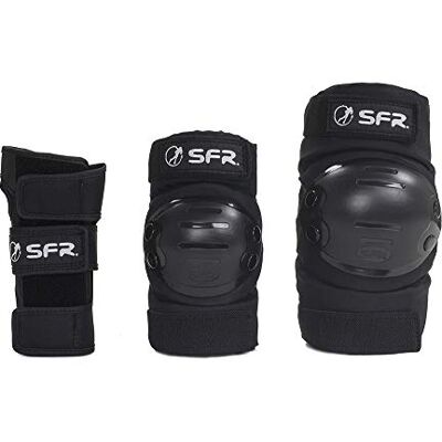 SFR Skates Youth Ramp Triple Pad Set Colour Black,Youth Unisex, AC600, Black (Black), L SFR Skates Youth Ramp Triple Pad Set Colour Black,Youth Unisex, AC600, Black (Black), L