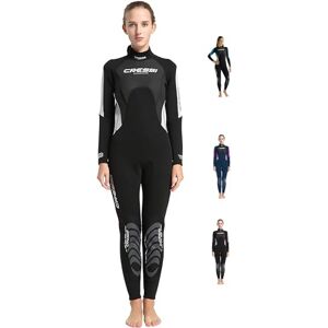 Cressi Women's Morea Lady All-in-one 3mm Premium Neoprene Full Length Wetsuit, Black/Grey/Silver, S UK Cressi Women's Morea Lady All-in-one 3mm Premium Neoprene Full Length Wetsuit, Black/Grey/Silver, S UK
