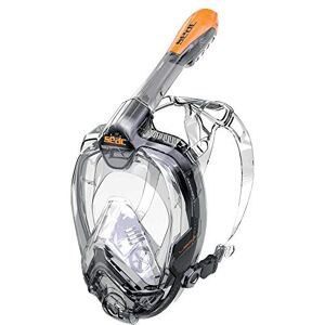 SEAC Libera, New Generation Integrated Snorkeling Mask, Hypoallergenic Silicone, Quick Release, 4 Sizes, black/orange, S/M SEAC Libera, New Generation Integrated Snorkeling Mask, Hypoallergenic Silicone, Quick Release, 4 Sizes, black/orange, S/M