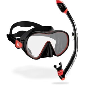 Cressi F-Dual + Supernova Dry Combo Unisex Diving Mask F-Dual rimless and Dry Snorkel for Snorkelling and Scuba Diving, Black / Red Cressi F-Dual + Supernova Dry Combo Unisex Diving Mask F-Dual rimless and Dry Snorkel for Snorkelling and Scuba Diving, Black / Red