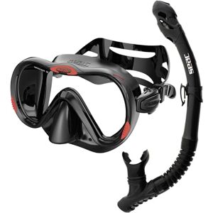 SEAC Set Bis Boss Dry, Silicone Set for Diving and Snorkeling with Mask and Snorkel with Dry Top System and Purge Valve, Black SEAC Set Bis Boss Dry, Silicone Set for Diving and Snorkeling with Mask and Snorkel with Dry Top System and Purge Valve, Black