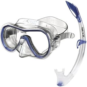 SEAC Set Giglio MD Valve, Snorkeling Set with Underwater Mask and Snorkel with Water Drain Valve for Boys and Girls, Blue SEAC Set Giglio MD Valve, Snorkeling Set with Underwater Mask and Snorkel with Water Drain Valve for Boys and Girls, Blue