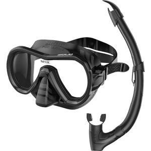 SEAC Set Giglio, Snorkel Set with Diving Mask and Snorkel with Water Purge Valve for Adults and Kids SEAC Set Giglio, Snorkel Set with Diving Mask and Snorkel with Water Purge Valve for Adults and Kids
