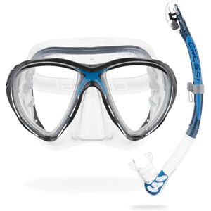 Cressi Big Eyes Evo Mask & Alpha Ultra Dry Snorkel HD Mirrored Lens Diving Mask Adult Dry-Top Snorkelling Set Unisex Clear/Blue Combo Set Cressi Big Eyes Evo Mask & Alpha Ultra Dry Snorkel HD Mirrored Lens Diving Mask Adult Dry-Top Snorkelling Set Unisex Clear/Blue Combo Set