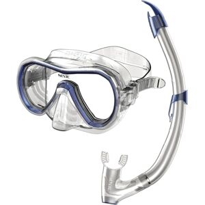 SEAC Set Giglio Valve, Snorkeling Set with Underwater Mask and Snorkel with Water Purge Valve for Adults, Blue SEAC Set Giglio Valve, Snorkeling Set with Underwater Mask and Snorkel with Water Purge Valve for Adults, Blue