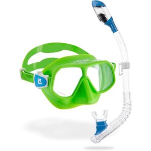 Cressi Rombo + Mini Dry Combo Lime Azure/Clear Blue Junior Combo Set, Mask Rombo and Mini Dry Snorkel, Lime Azure/Transparent Blue, One Size Cressi Rombo + Mini Dry Combo Lime Azure/Clear Blue Junior Combo Set, Mask Rombo and Mini Dry Snorkel, Lime Azure/Transparent Blue, One Size