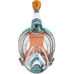 SEAC Libera, New Generation Integrated Snorkeling Mask, Hypoallergenic Silicone, Quick Release, 4 Sizes, blue/orange, JUNIOR SEAC Libera, New Generation Integrated Snorkeling Mask, Hypoallergenic Silicone, Quick Release, 4 Sizes, blue/orange, JUNIOR