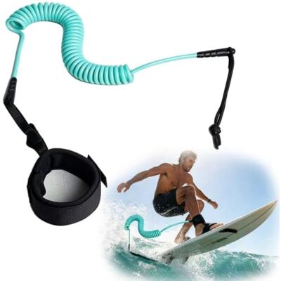 Noirwwe 10ft Surfboard Leash Coiled SUP Paddle Board Ankle Strap Cord 10ft coiled surfboard leash with adjustable ankle strap for surfers, SUP riders, paddle board users and kayak water sports. Noirwwe 10ft Surfboard Leash Coiled SUP Paddle Board Ankle Strap Cord 10ft coiled surfboard leash with adjustable ankle strap for surfers, SUP riders, paddle board users and kayak water sports.