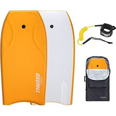 THURSO SURF 42'' Body Boards for Beach Pool Lightweight PE Core IXPE Deck HDPE Bottom FRP Stringers High Performance Body Board with Double Swivel Surf Leash and Bodyboard Bag Lightning THURSO SURF 42'' Body Boards for Beach Pool Lightweight PE Core IXPE Deck HDPE Bottom FRP Stringers High Performance Body Board with Double Swivel Surf Leash and Bodyboard Bag Lightning