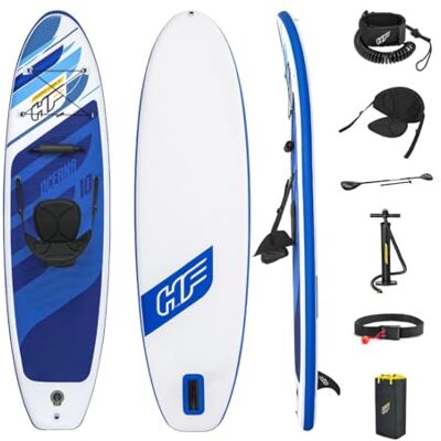 Bestway Hydro Force Oceana Inflatable Paddle Board, Kayak Conversion kit, SUP Board with Kayak Seatset with Carry Backpack, Pump, Paddle, 10ft Bestway Hydro Force Oceana Inflatable Paddle Board, Kayak Conversion kit, SUP Board with Kayak Seatset with Carry Backpack, Pump, Paddle, 10ft