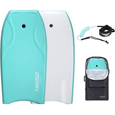 THURSO SURF 42'' Body Boards for Beach Pool Lightweight PE Core IXPE Deck HDPE Bottom FRP Stringers High Performance Body Board with Double Swivel Surf Leash and Bodyboard Bag Lightning THURSO SURF 42'' Body Boards for Beach Pool Lightweight PE Core IXPE Deck HDPE Bottom FRP Stringers High Performance Body Board with Double Swivel Surf Leash and Bodyboard Bag Lightning