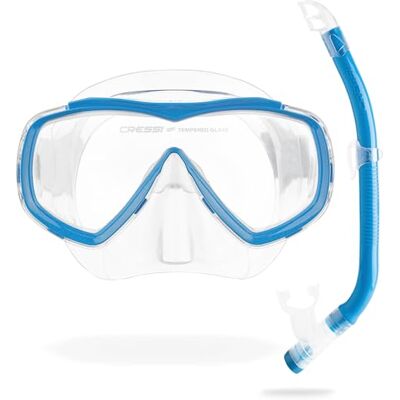 Cressi Crg1B Unisex Child C/Set Estrella Vip Jr JUnisexor Snorkeling/Diving Combo Set Transparent/Blue, Unisex Cressi Crg1B Unisex Child C/Set Estrella Vip Jr JUnisexor Snorkeling/Diving Combo Set Transparent/Blue, Unisex