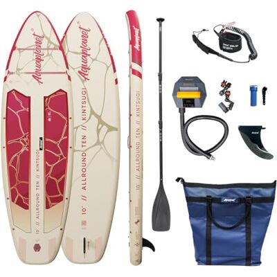 AQUAPLANET Allround Ten 10’ Inflatable Paddle Board Package for Adults, 15cm Thick, Lightweight Compact SUP, Stable Allround Board with Electric Pump & Full Kit AQUAPLANET Allround Ten 10’ Inflatable Paddle Board Package for Adults, 15cm Thick, Lightweight Compact SUP, Stable Allround Board with Electric Pump & Full Kit