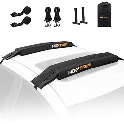 HEYTRIP Universal Soft Roof Rack Pads for Kayak/Surfboard/SUP/Canoe with 15FT Tie-Down Straps and Storage Bag HEYTRIP Universal Soft Roof Rack Pads for Kayak/Surfboard/SUP/Canoe with 15FT Tie-Down Straps and Storage Bag