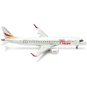 Herpa model aircraft German Airways Embraer E190 " 75 Years", miniature in scale 1:200, collector’s item, model without stand, plastic Herpa model aircraft German Airways Embraer E190 " 75 Years", miniature in scale 1:200, collector’s item, model without stand, plastic