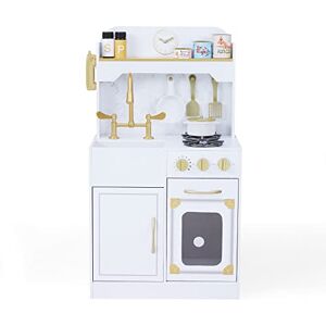 Teamson Kids Petite Versailles Classic Play Kitchen with Accessories, White Teamson Kids Petite Versailles Classic Play Kitchen with Accessories, White