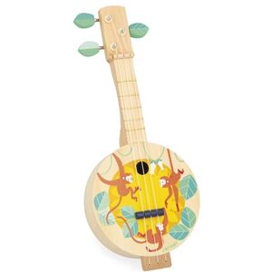 Janod Wooden Banjo Children's Musical Instrument 3 Spare Strings Included Musical Imitation Toy Children's Banjo Guitar From 3 years J07661 Janod Wooden Banjo Children's Musical Instrument 3 Spare Strings Included Musical Imitation Toy Children's Banjo Guitar From 3 years J07661