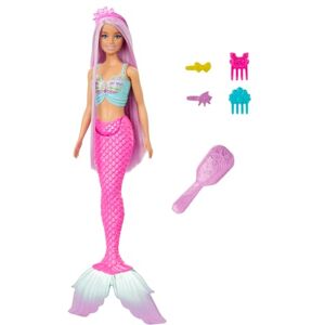 Barbie Mermaid Doll with 7-Inch-Long Pink Fantasy Hair and Colorful Accessories for Styling Play like Headband and Barrettes, HRR00 Barbie Mermaid Doll with 7-Inch-Long Pink Fantasy Hair and Colorful Accessories for Styling Play like Headband and Barrettes, HRR00