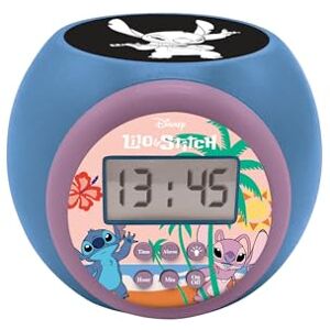 Lexibook , Disney Stitch, Projector alarm clock with snooze function and alarm function, Night light with timer, LCD screen, battery operated, Blue, RL977DLXB Lexibook , Disney Stitch, Projector alarm clock with snooze function and alarm function, Night light with timer, LCD screen, battery operated, Blue, RL977DLXB