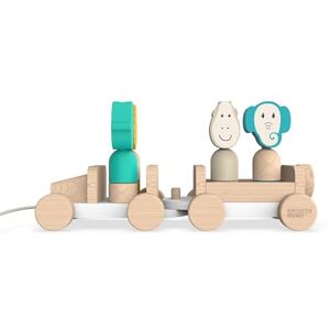 Matchstick Monkey , Playtime Wooden Safari Jeep Pull Along Toy, Sensory Learning Toy Race or Push, Place or Stack, Learning Characters Through Play, 18 Months Old+ Matchstick Monkey , Playtime Wooden Safari Jeep Pull Along Toy, Sensory Learning Toy Race or Push, Place or Stack, Learning Characters Through Play, 18 Months Old+