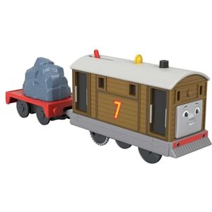THOMAS & FRIENDS Motorized Toy Train Toby Battery-Powered Engine with Cargo Car for Preschool Pretend Play Ages 3+ Years, HTN30 THOMAS & FRIENDS Motorized Toy Train Toby Battery-Powered Engine with Cargo Car for Preschool Pretend Play Ages 3+ Years, HTN30