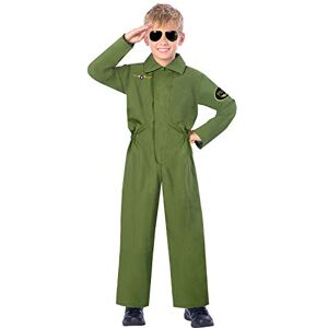amscan 9907039 Childs Fighter Pilot Jumpsuit Fancy Dress Wartime Book Day Costume Outfit (Age 8-10 years)