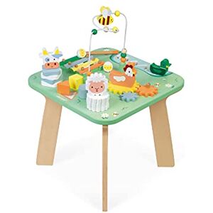 Janod Jolie Prairie Activity Table 7 Babyhood Activities Multi-Game Wooden Table, Farm Theme Development and Musical Awakening Water Based Paint from 1 Year Old, J05327,White,Medium Janod Jolie Prairie Activity Table 7 Babyhood Activities Multi-Game Wooden Table, Farm Theme Development and Musical Awakening Water Based Paint from 1 Year Old, J05327,White,Medium