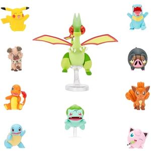 Pokémon Battle Figure 10 Pack One 4.5-Inch Flygon Figure plus Nine 2-Inch Battle Figures including Pikachu Pokémon Battle Figure 10 Pack One 4.5-Inch Flygon Figure plus Nine 2-Inch Battle Figures including Pikachu