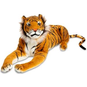 Melissa & Doug Giant Tiger Lifelike Stuffed Animal, Over 1.5M Long (Includes Tail) Giant Stuffed Tiger Plush Toy Melissa & Doug Giant Tiger Lifelike Stuffed Animal, Over 1.5M Long (Includes Tail) Giant Stuffed Tiger Plush Toy