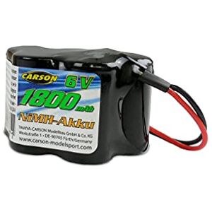 Carson 500608230-6V/1800mAh NiMH Receiver Battery Hump BEC, Rechargeable, with Tamiya Plug, Battery for RC Car, Replacement Battery Remote Controlled Vehicle, Model Making, Multicoloured Carson 500608230-6V/1800mAh NiMH Receiver Battery Hump BEC, Rechargeable, with Tamiya Plug, Battery for RC Car, Replacement Battery Remote Controlled Vehicle, Model Making, Multicoloured