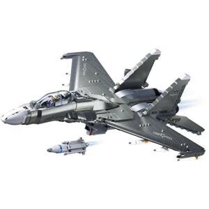 Sluban Military Fighter Jet Building Block Model Kit, J-15 Aircraft Display Set with Stand, Grey, M38-B1273 Sluban Military Fighter Jet Building Block Model Kit, J-15 Aircraft Display Set with Stand, Grey, M38-B1273