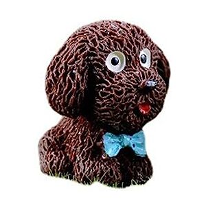 kesurpae Decorations Dog Teddy Resin Miniatures Ornaments Statue Puppy Landscape Micro Bedroom Animal Making Creatively, Coffee