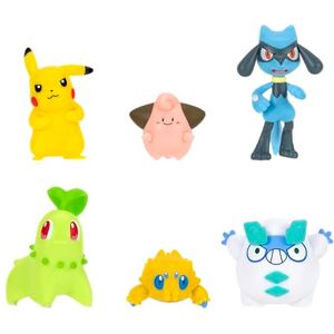 Pokémon Battle Figure 6 Pack Features 2-Inch Pikachu, Joltik, Galarian Darumaka, Riolu, Chikorita and Cleffa Battle Figures Pokémon Battle Figure 6 Pack Features 2-Inch Pikachu, Joltik, Galarian Darumaka, Riolu, Chikorita and Cleffa Battle Figures