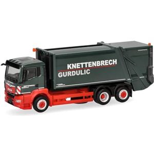 Herpa Model Truck MAN TGS NN refuse truck FAUN VARIOPRESS "Knettenbrech Gurdulic", miniature scale 1:87, collectible, Made in Germany, plastic Herpa Model Truck MAN TGS NN refuse truck FAUN VARIOPRESS "Knettenbrech Gurdulic", miniature scale 1:87, collectible, Made in Germany, plastic