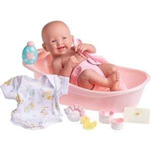 JC Toys 8 piece Layette Deluxe Bathtub Gift Set La Newborn 14" Life-Like Smiling Vinyl Newborn Doll w/Accessories Pink Waterproof Ages 2+ JC Toys 8 piece Layette Deluxe Bathtub Gift Set La Newborn 14" Life-Like Smiling Vinyl Newborn Doll w/Accessories Pink Waterproof Ages 2+